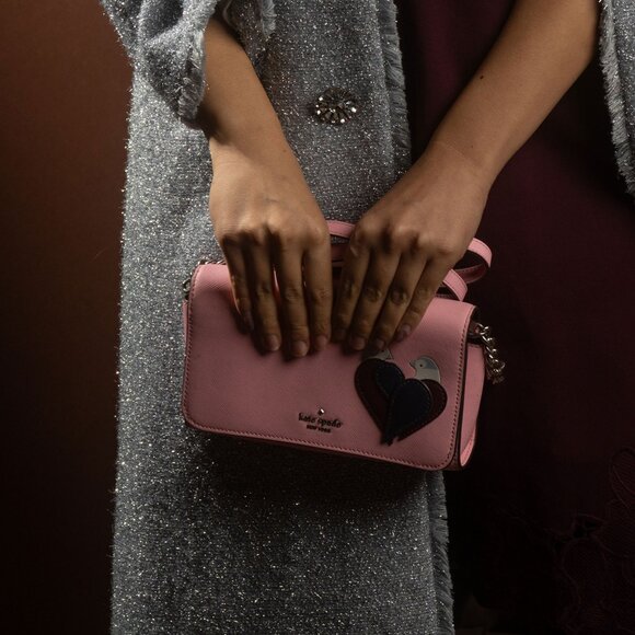 Unique Kate Spade Love Birds Neon Peony Small Flap Crossbody Bag - Picture 3 of 10